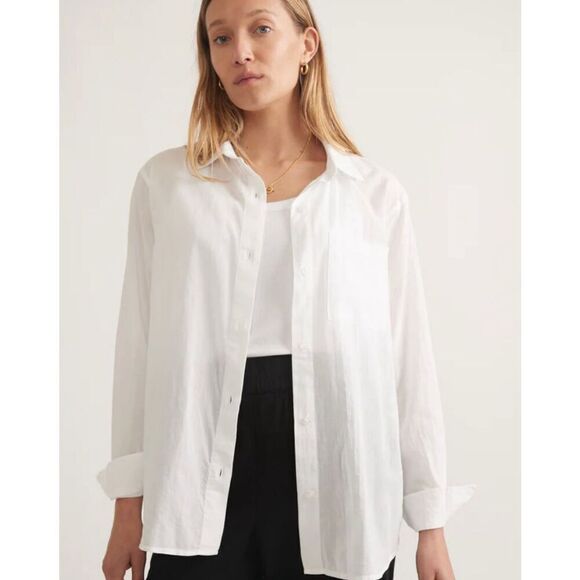 Marine Layer Abbey Relaxed Button Down Shirt Top size XS White - Picture 4 of 14